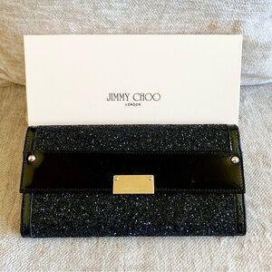 Rarely Used Jimmy Choo Black Wallet with Gold Hardware